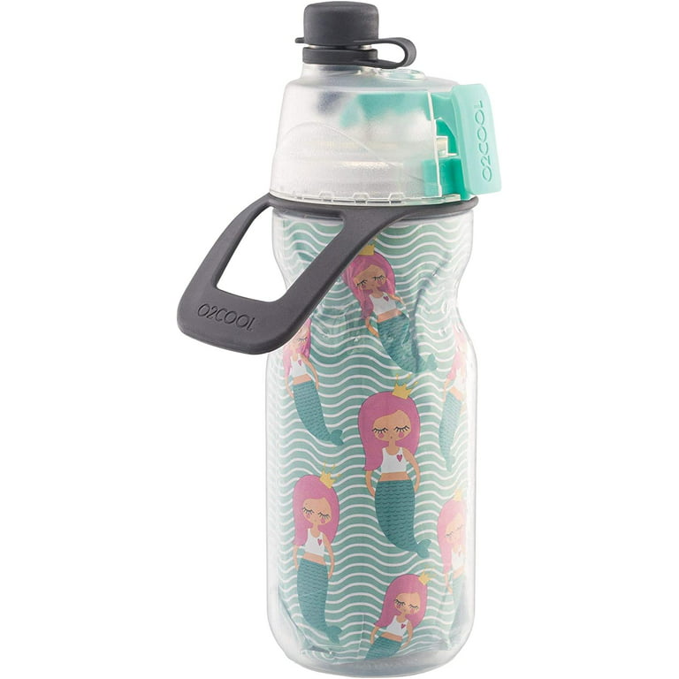 O2COOL Mist 'N Sip Misting Water Bottle 2-in-1 Mist And Sip Function With  No Leak Pull Top Spout Kids Water Bottle Sports Water Bottle - 12 oz