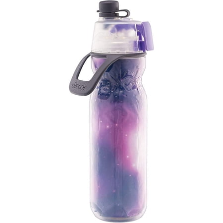 O2COOL Mist N' Sip 20 fl oz No Leak Pull Top Sprout Sports Water Bottle, Single, Celestial Purple