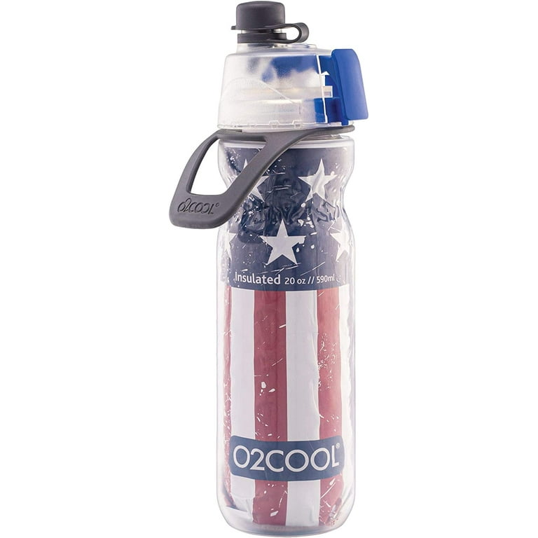 O2COOL Mist 'N Sip Misting Water Bottle 2-in-1 Mist And Sip Function With  No Leak Pull Top Spout Sports Water Bottle Reusable Water Bottle - 20 oz