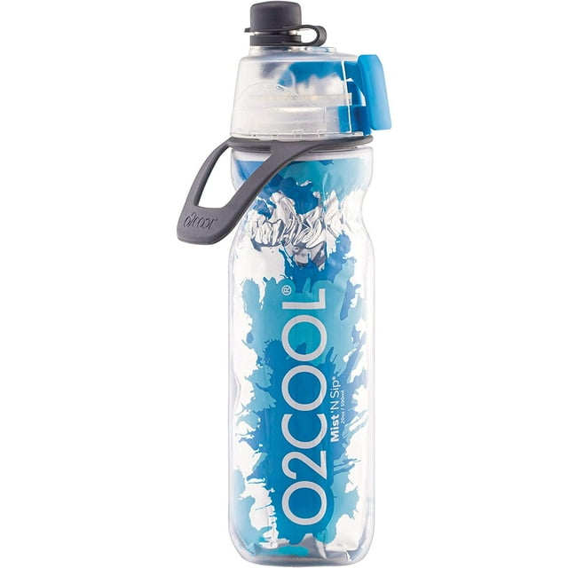 O2COOL Mist N' Sip 20 fl oz No Leak Pull Top Sprout Sports Water Bottle