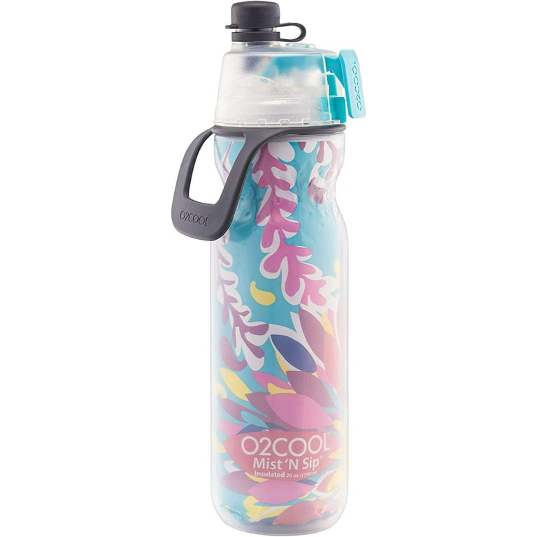 O2cool Mist N' Sip 20 fl oz No Leak Pull Top Sprout Sports Water Bottle, Single, Lacrosse
