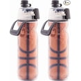 thumbnail image 1 of O2COOL Mist 'N Sip Misting Water Bottle 2-in-1 Mist And Sip Function With No Leak Pull Top Spout Reusable Sports Water Bottle (2 Pack) - 20 oz - Basketball, 1 of 4