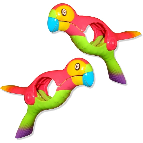 O2COOL Parrot Beach Towel Boca Clips, (2 Clips)