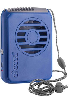3.5 inch Deluxe Personal Rechargeable Necklace Fan for Cooling, 3 Speed Vertical Air Flow, Blue