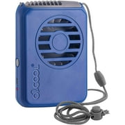 O2COOL Rechargeable Necklace Fan - Portable Hanging Neck Fan with Adjustable Lanyard - 3 Speed Vertical Air Flow – Micro USB Charging Cable Included (Blue)