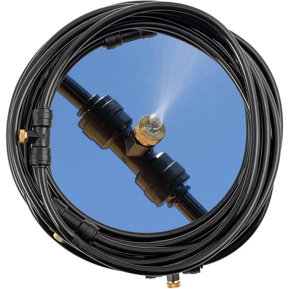 O2COOL Rechargeable Outdoor Misting Rope, Up to 25 FT + 6 Mister Nozzles