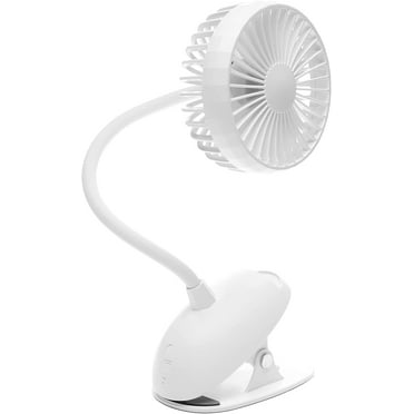 O2COOL Rechargeable USB Battery Clip Fan 5 Inch Fan with Long Gooseneck, Powerful Clip, Adjustable Neck, 3 Speeds, Great for a Desk Fan Stroller Fan or Travel Fan