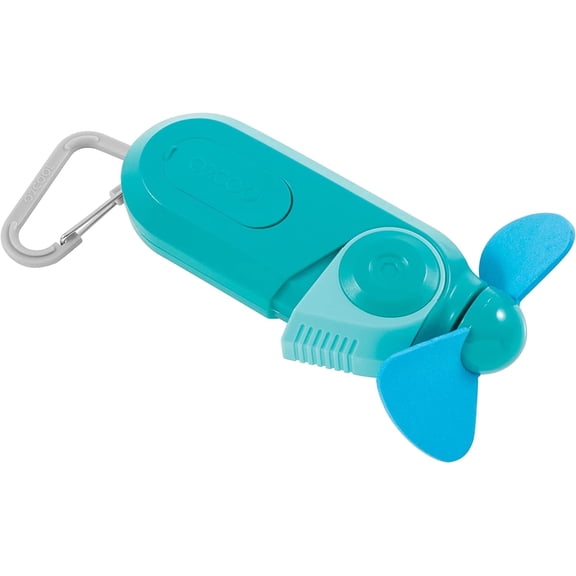 O2COOL Sport Misting Fan - Portable Pocket Size Battery Powered Cooling Fan With Carabiner Clip (Teal)
