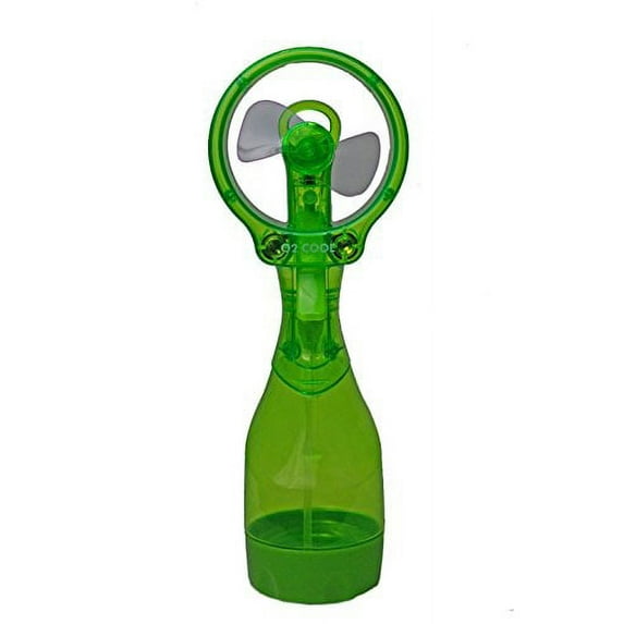 O2Cool 8101 Deluxe Battery-Operated Handheld Water-Misting Fan, Green