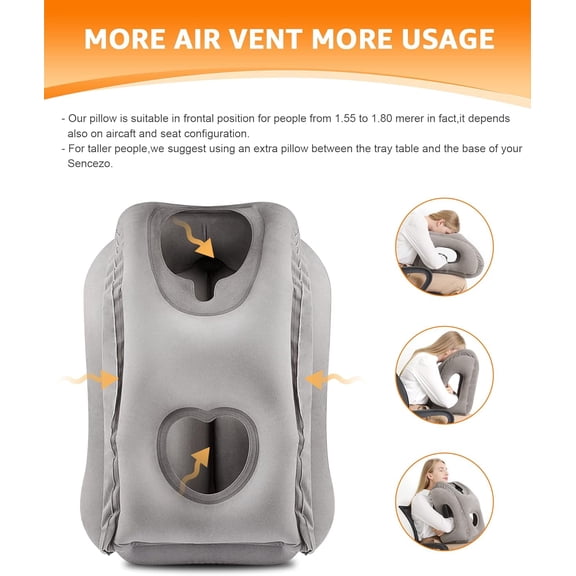 O2YANGQI Travel Pillow, Inflatable Neck Pillow Used for Airplanes/Cars/Buses/Trains/Office Napping