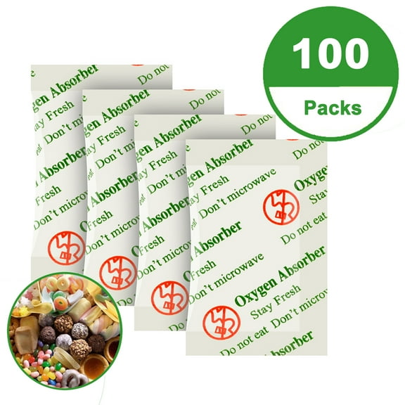 O2frepak 100CC(100Packets) Moisture Absorber Food Grade Oxygen Absorbers Packets for Food Storage