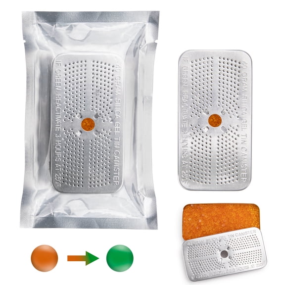 O2frepak 12Packs 40G Reusable Moisture Absorber Orange Silica Gel Desiccant Canister