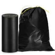 O2frepak 4 Gallon - 100 Count Garbage Bags, Black Small Drawstring Kitchen Office Bedroom Bathroom Trash Bags