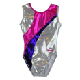 thumbnail image 1 of O3GL057 Obersee Girls Gymnastics Leotard One-Piece Athletic Activewear Girl's Dance Outfit Girls' & Women's Sizes - Silver Curve, 1 of 3