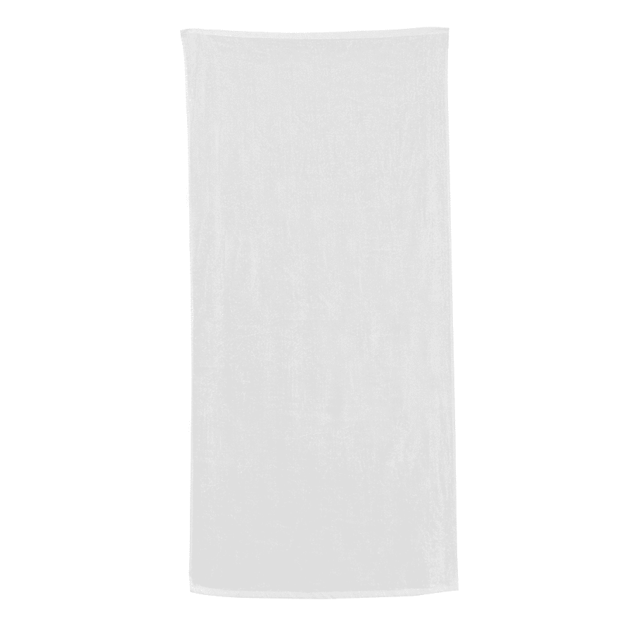 White Cotton Velour Lightweight Beach Towel