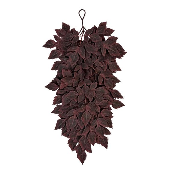 OADUKQ Artificial Maple Leaf Garland, Fabric, 25.6 in Autumn Red