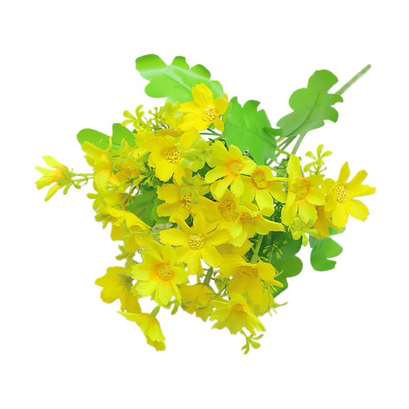 OADUKQ Artificial Small Daisy Silk Flower, 13 in Single Stem, Yellow