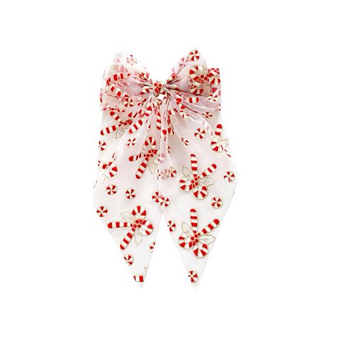 OADUKQ Christmas Hair Clip, Polyester Bow Hair Clip, Women's Holiday Hairstyles and Christmas, Christmas Ball, 5.51 X 11.81 in