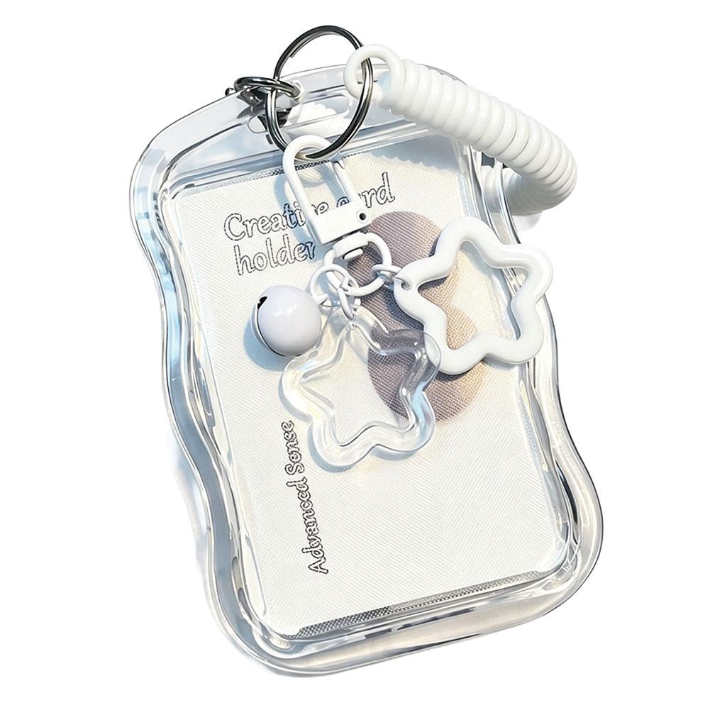 OADUKQ Clear Card Holder with Star Pendant, Soft Silicone Id Badge ...