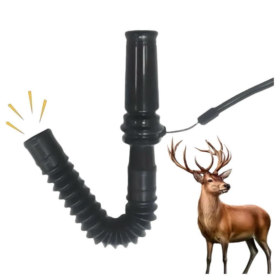 OADUKQ Deer Call, Adjustable Deer Call with Flexible Bellows, Hunting and Wildlife Observation Deer Calls, Black, 4.7 in