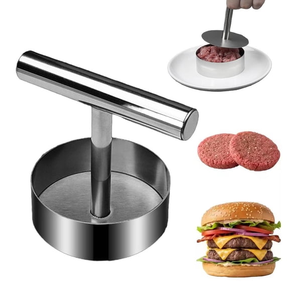 OADUKQ Hamburger Silver Burger Press, Stainless Steel