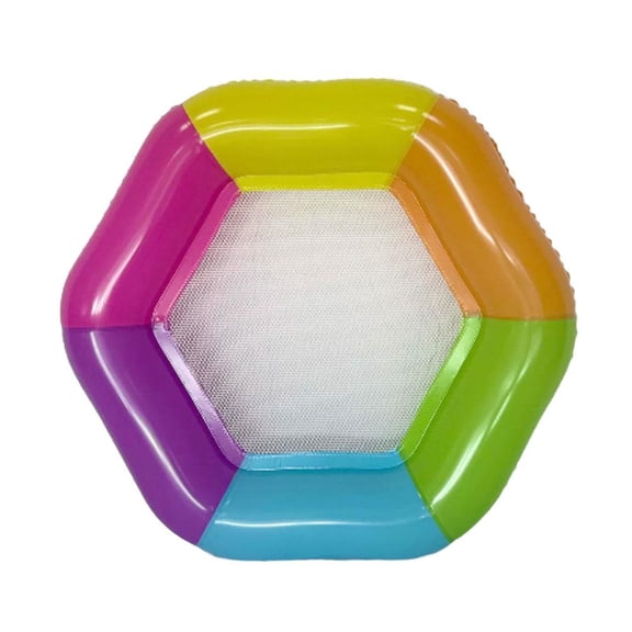 OADUKQ Inflatable Pool Float, Hexagonal PVC Lounger with Mesh, Summer Pool Parties and Backyard, Rose Red, 44.09 X 38.58 in