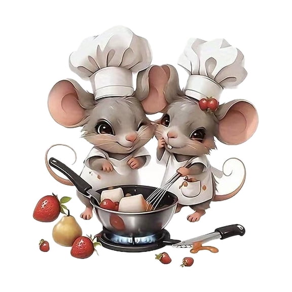 OADUKQ Kitchen Wall Decals, Cartoon Mouse PVC Stickers, Kitchen Dining Room Decor Cute Removable, 5.91 X 5.91 in