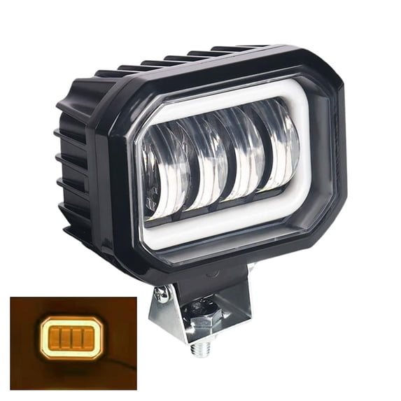 OADUKQ LED Work Light, 40W 4-LED Square LED Work Light with Angel Eye ...
