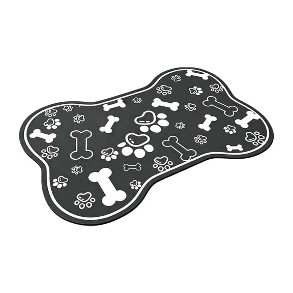 OADUKQ Pet Feeding Mat, Diatom Mud Absorbent Bone-Shaped Pet Feeding Mat, Dog and Cat and Water Bowls, 11.81 X 15.75 in