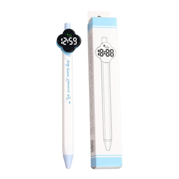 OADUKQ Round Beads Blue Clover Clock Pen, Space Saving Home Storage Organizer, for Home Storage Use, One Size