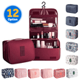 thumbnail image 1 of AVOXEZOR Portable Travel Toiletry Bag Travel Home Organizer Carry Cosmetic Makeup Bag, Wash Organizer Storage Handbag Pouch Bag, Burgundy, 1 of 6