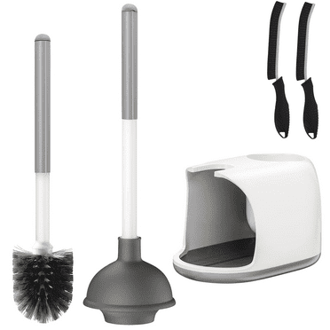 OAENAU Toilet Brush and Plunger Set, Toilet Plungers for Bathroom Heavy Duty Toilet Bowl Brush and Holder Hidden Toilet Plunger and Brush Set for Deeply Cleaning