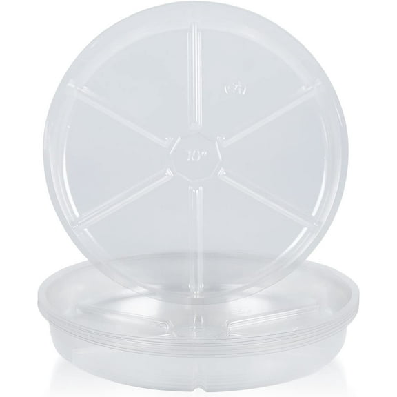 OAKBAY 10 Pieces of 10 inch Clear Plastic Plant Saucer Drip Trays for pots (10")