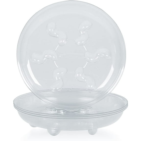 OAKBAY 5 Pieces of 8 inch Clear Thick Plastic Heavy Duty Plant Sturdy Saucer Drip Trays for pots (8")