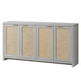 thumbnail image 1 of OAKHAM 4-Door Sideboard Buffet,Rattan Storage Cabinet with Adjustable Shelves,Pale Oak, 1 of 6