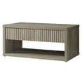 thumbnail image 1 of OAKHAM Fluted Coffee Table for Living Room, Morden Square Center Table with 4 Storage Drawers, Grey, 1 of 6