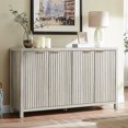 thumbnail image 1 of OAKHAM Fluted Sideboard Buffet Cabinet with 4 Doors, Storage Credenza with Adjustable Shelves, Modern Accent Cabinet Console, Gray Oak, 1 of 6