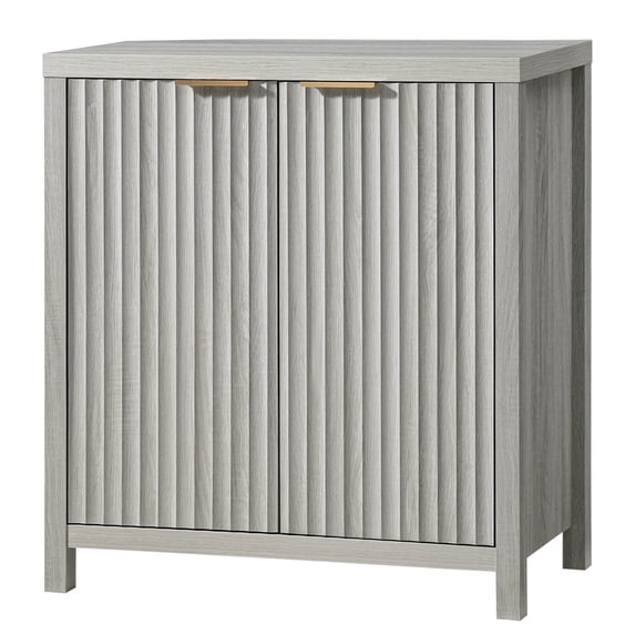 OAKHAM Fluted Sideboard Buffet, Storage Cabinet with Adjustable Shelves, Pale Oak