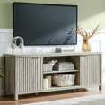 thumbnail image 1 of OAKHAM Fluted TV Stands for 75 Inch TV, Farmhouse Entertainment Center TV Console with Storage Cabinet, Gray Oak, 1 of 9