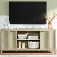 thumbnail image 1 of OAKHAM Fluted Tv Stands, Entertainment Center for 65 Inch Tv, Modern Farmhouse TV Console with Doors Cabinet, Media Console with Storage, Sunwashed Ash Oak, 1 of 11
