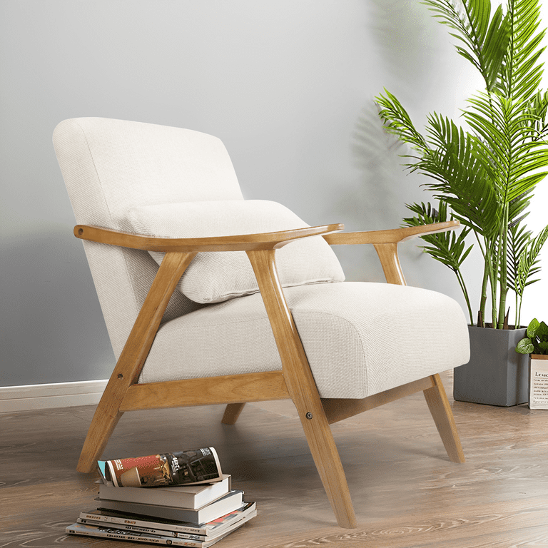 arm chairs cream mid century modern chair