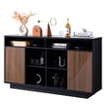 thumbnail image 1 of OAKHAM Modern Sideboard Buffet Cabinet with Sliding Door and Adjustable Shelves, Walnut, 1 of 7
