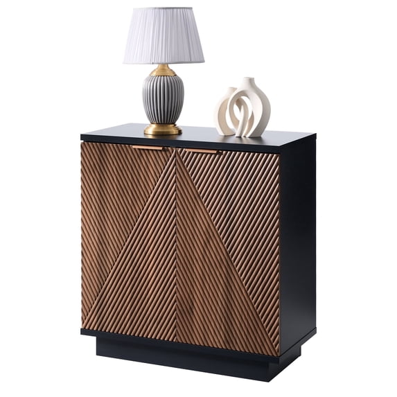 OAKHAM Modern Sideboards with 3-Levels Adjustable Shelves, Walnut