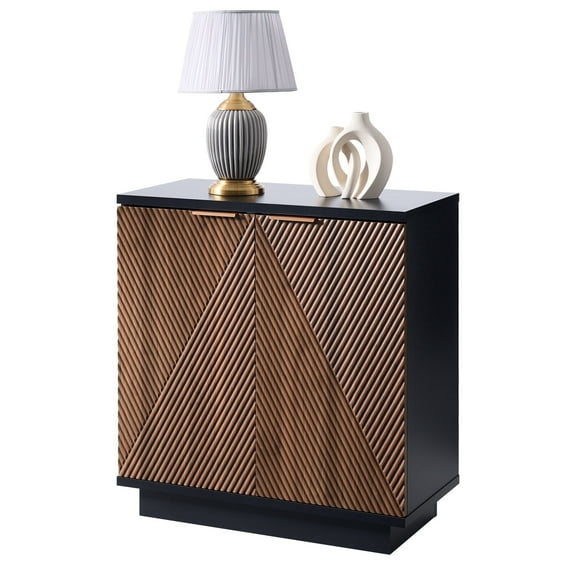 OAKHAM Modern Sideboards with 3-Levels Adjustable Shelves, Walnut