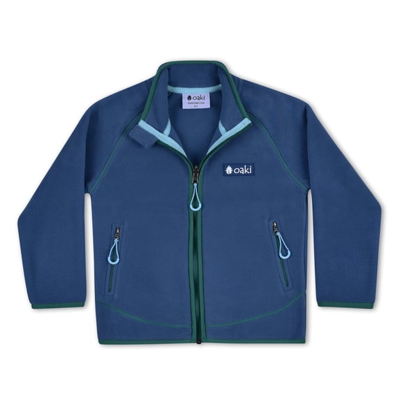 OAKI Boys & Girls Premium Polartec Fleece Jacket Navy/Green 12-24M