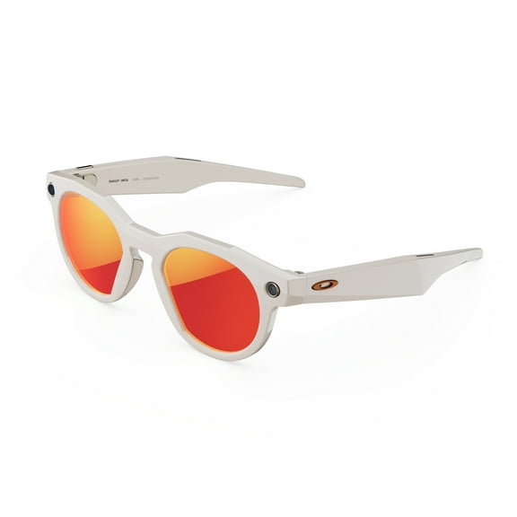 Oakley Meta HSTN - with Meta AI, Audio, Photo, Video Compatibility - Warm Grey, Prizm Ruby