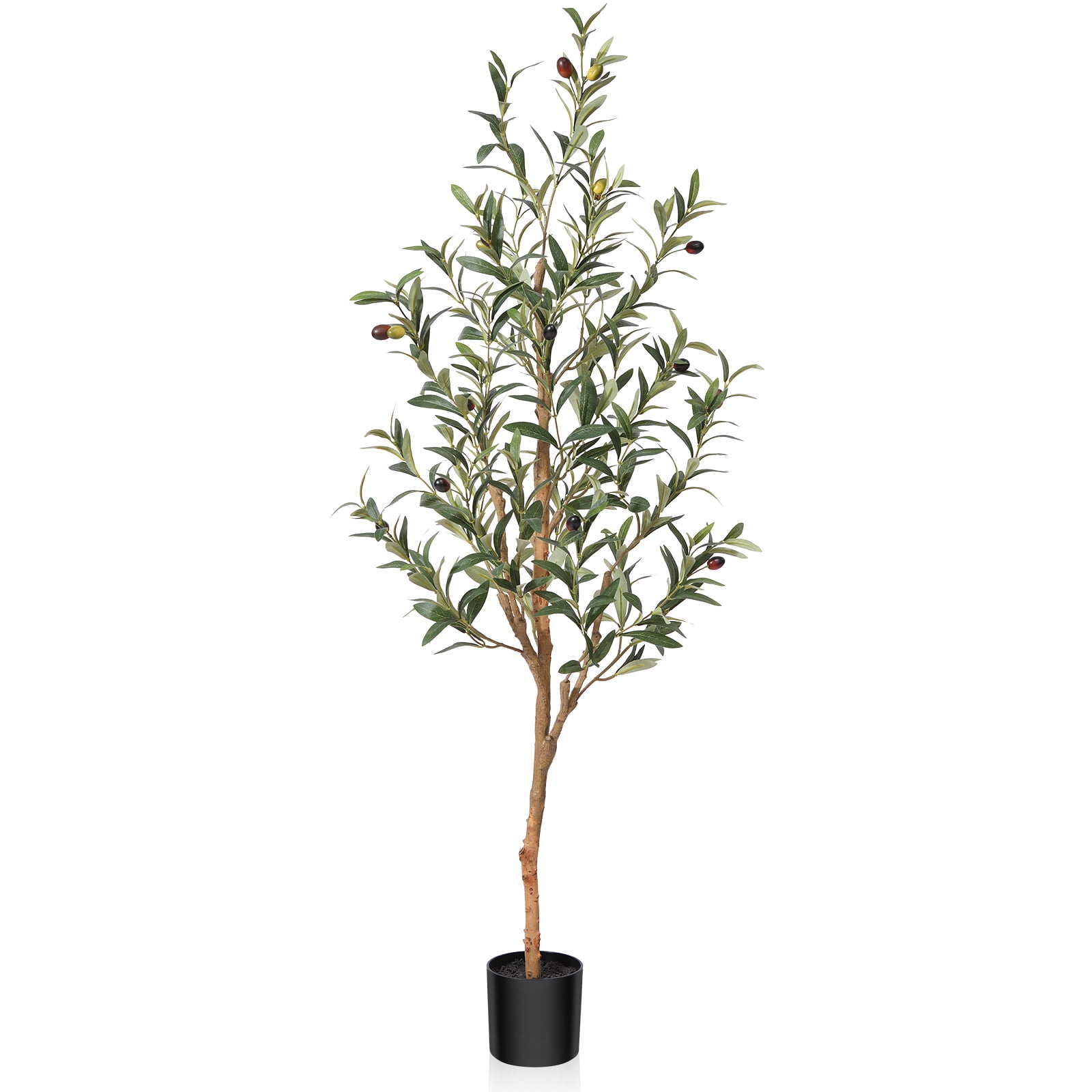 OAKRED Artificial Olive Tree, 4FT Tall Fake Silk Plants with Natural ...