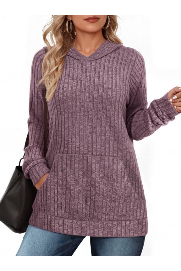 Hoodies for Women Long Sleeve Shirts Pullover Sweatshirts Casual Fall Tunic Tops with Pocket