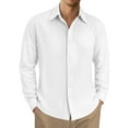 thumbnail image 1 of OALUXE Linen Button Down Shirts For Men Casual Long Sleeve Lightweight Dress Shirts With Pocket, 1 of 7