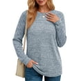 thumbnail image 1 of OALUXE Long Sleeve Shirts for Women Casual Tunic Tops Loose Fit Dressy Crewneck Lightweight Pullover Sweaters, 1 of 7